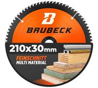 BAUBECK Lama Sega Circolare Multi Materiale 210x30 - Per Legno, Alluminio e Altro - Compatibile Con Bosch, Scheppach, Parkside