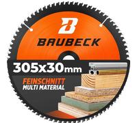 BAUBECK Multi Materiale Lama sega circolare 305x30 - lama per sega 305 30 per legno, alluminio - Lama sega circolare per legno 305 x 30 compatibile con Bosch GCM 12, GTM 12, Metabo KGS 305