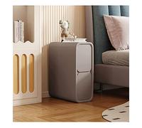 BAUBUY Comodino stretto con 2 cassetti Comodino in pelle in microfibra Tavolino da divano sottile minimalista per piccoli spazi Mobili per camera da letto