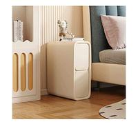 BAUBUY Comodino stretto con 2 cassetti Comodino in pelle in microfibra Tavolino da divano sottile minimalista per piccoli spazi Mobili per camera da letto