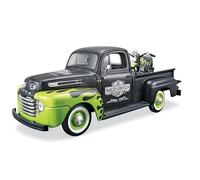 MAISTO MODELLINO "HD CUSTOM 1:24 1948 FORD F-1 PICKUP +1:24 1948 FL PANHEAD BIKE