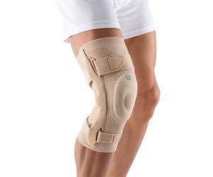 BAUERFEIND GenuTrain - Ginocchiera a compressione a maglia traspirante per alleviare il dolore e il gonfiore da artrite, lesioni al legamento crociato anteriore, strappo al menisco, ginocchiera di
