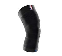 Bauerfeind Ginocchiera "Sports Compression Knee Support NBA", 1 ginocchiera unisex per sport con la palla, Ginocchiera per basket nera con logo NBA