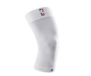 Bauerfeind Ginocchiera "Sports Compression Knee Support NBA", 1 ginocchiera unisex per sport con la palla, Ginocchiera per basket nera con logo NBA