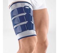 Bauerfeind tutore gamba coscia Myotrain trattamento traumi muscolari Blu/Grigio