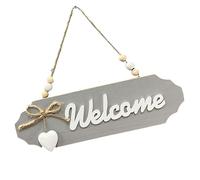 Bauernhaus - Willkommensschild Haustür | Lanolin Retro Blechschild, Eingangsschild, Wandschild Zuhause,Türschild Holz Dekoschild, Türhänger Holz, 25.8x8cm, 1 Stück