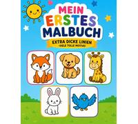 Bauernhof Ausmalbuch für Kleinkinder: Einfaches Malbuch mit dicken Linien