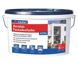 Baufan Acrylat-Fassadenfarbe Extra 5 L Bianco Vernice di Emulsione