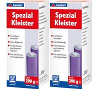 Baufan Colla speciale 200 g I colla per carta da parati rinforzata con resina sintetica ad alta forza adesiva per fibre grezze e carta da parati pesante | colla trasparente (Confezione da 2)