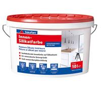 Baufan Innen-Silikatfarbe 10 L Bianco Innen-Wandfarbe Resistente Al Lavaggio