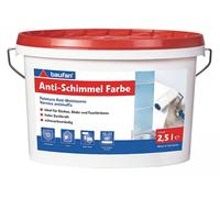 Baufan Vernice Antimuffa 2,5L Bianca Per Cucine, Bagni E Ambienti Umidi