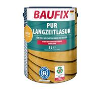 Baufix PUR - Smalto a lungo termine per legno di pino, lucido, 5 litri, per interni ed esterni, particolarmente resistente, per tutti i tipi di legno, resistente alle intemperie