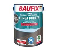 Baufix Vernice Trasparente Decorativa a Lunga Durata, Grigio Antracite, 5L