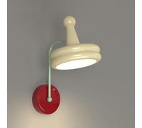 Bauhaus Crema da Parete Sconce Casa Moderna Decor Wall Light Fixture Creative Kids Room Lampada da Parete, Red Hardwired Iron Sconces Parete Interna per Camera da Letto Soggiorno, E27, JYLSSKUK, cr