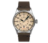 Bauhaus Aviation 2756-5 - Orologio automatico da uomo, serie Flight Control 5 ATM con cinturino in pelle
