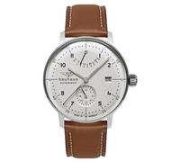 Bauhaus Orologio automatico da uomo 2066-1 con riserva di carica, fondo in vetro, cinturino in pelle, made in Germany