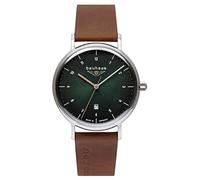 Bauhaus Orologio da uomo al quarzo con data con cinturino in pelle 2140, verde, Standard-Größe, Bracciale