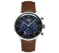 Bauhaus Orologio da uomo con cronografo solare con cinturino in pelle 2086-3, cinghia