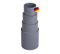 BAUHELD® Adattatore per tubo aspirapolvere [Made in Germany] - Adattatore per ugello aspirapolvere in robusta gomma PVC [3 pezzi] - adatto per Makita Bosch Kärcher Einhell Festool Eibenstock - grigio