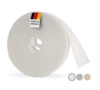 BAUHELD® Cinghia per tapparelle, 6 m, 14 mm, 20 mm, 23 mm, prodotta in Germania, adatta per tapparelle su porte e finestre, elevata resistenza agli strappi e stabilità ai raggi UV], bianco, beige
