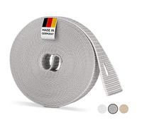 BAUHELD® Cinghia per tapparelle, 6 m, 14 mm, 20 mm, 23 mm, prodotta in Germania, adatta per tapparelle su porte e finestre, elevata resistenza agli strappi e stabilità ai raggi UV], bianco, beige