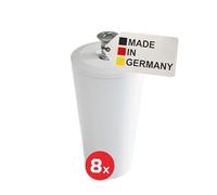 BAUHELD® Fermaporta per tapparelle, 40 mm, 8 pezzi, in plastica, prodotto in Germania, con viti, adatto per tapparelle, colore: bianco