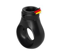 BAUHELD® Occhiello per tenda da sole in plastica [Made in Germany] - Supporto per tenda da sole con gancio a sfera [rotondo] - occhiello manovella in nero - RAL9005 - foro 12 mm - foro trasversale 4,1