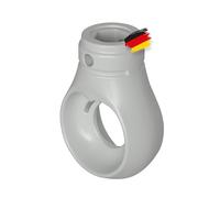 BAUHELD® Occhiello per tenda in plastica [Made in Germany] - Supporto per tenda da sole con gancio a sfera [rotondo] - occhiello manovella in grigio chiaro - RAL7035 - foro 10 mm - foro trasversale