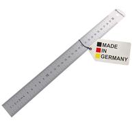 BAUHELD® Righello in Acciaio 300 mm [EG1] - Scala Con Misurazione in INCH e CM [Made in Germany] - Robusto Righello in Metallo Inox - 30 cm Linial Con Pratico Foro