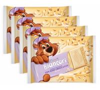 BauIi Biancori, Barrette Biancorì Snack di Cioccolato Bianco con Riso Croccante 110g (2025) [4 Confezioni]