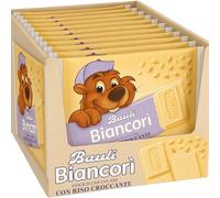 BauIi Biancori, Barrette Biancorì Snack di Cioccolato Bianco con Riso Croccante 110g 8 Confezioni