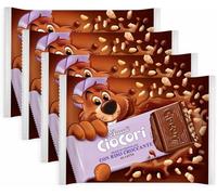 BauIi Ciocori, Barrette Ciocorì Snack di Cioccolato Latte con Riso Croccante 110g 4 Confezioni