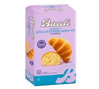 BauIi Croissant SENZA ZUCCHERI AGGIUNTI, Cornetto di Pasta Sfoglia Vuoto, Confezione con 6 Cornetti Incartati, 185g