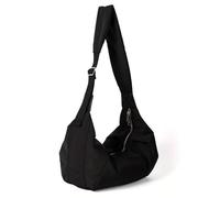 BAUIOREAD 1 borsa a tracolla da donna a mezza luna, grande borsa a tracolla da donna, con cordino a mezza luna, per viaggi, lavoro, tinta unita, Nero