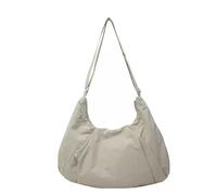 BAUIOREAD 1 borsa a tracolla da donna a mezza luna, grande borsa a tracolla da donna, con cordino a mezza luna, per viaggi, lavoro, tinta unita