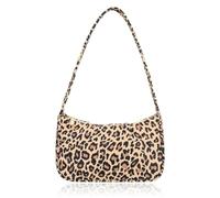 BAUIOREAD 1 borsetta, borsa da donna, alla moda, casual, piccola borsa a tracolla, a quadretti, tinta unita, borsa a tracolla con cerniera, tasca ascellare (motivo leopardato), motivo leopardato