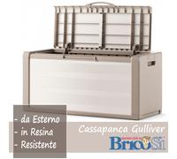 Baule Cassapanca Gulliver Box Contenitore in Plastica Resina da Esterno Giardino