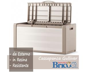 Baule Cassapanca Gulliver Box Contenitore in Plastica Resina da Esterno Giardino