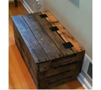 Baule cassapanca vintage realizzato con recupero bancali modulo da 80x40