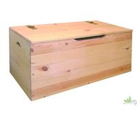 BAULE CONTENITORE LEGNO ABETE MASSELLO CASSAPANCA 73X35XH33CM CON COPERCHIO