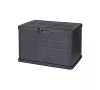 Domo Mea Baule da170 Litri Effetto Legno, Contenitore Stoccaggio, in Resina Antracite, Dimensioni 78L x 55l x 52H cm