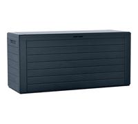 Baule da Giardino 170/340L in Resina Effetto Legno Cassapanca Contenitore Esterno Impermeabile con Coperchio e Maniglie Box Porta Cuscini, Attrezzi e Giochi da Esterno Antracite (170L 78x55x52)
