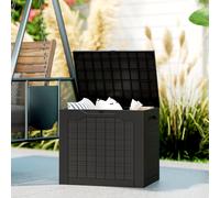 Baule da Giardino con Maniglie, Contenitore Porta Attrezzi Impermeabile, 56x41x50 cm, Nero