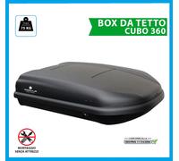 Baule da Tetto Box Auto Shuttle Aerodinamico "CUBO" da 360LT MODULA Nero