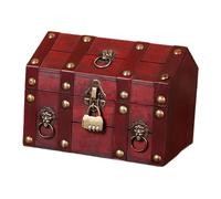 Baule del tesoro con lucchetto in legno creativo portagioie scatola porta