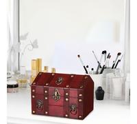 Baule del tesoro in legno creativo per donne con coperchio incernierato