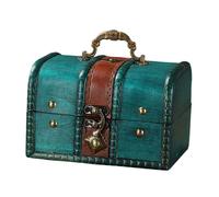 Baule del tesoro in legno, design vintage, portagioie portatile con