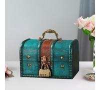 Baule del tesoro in legno, design vintage, portagioie portatile con