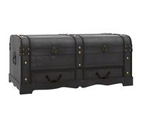 Baule del tesoro in legno nero, in compensato, 90 x 51 x 42 cm, con spazio e seduta, pieghevole, per soggiorno, camera da letto, corridoio, contenitore per ordine e salvaspazio