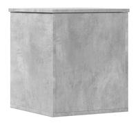 Baule grigio cemento in legno, 40 x 42 x 46 cm, con coperchio e seduta, contenitore per camera da letto, soggiorno, corridoio, organizer per cuscini, coperte, giocattoli